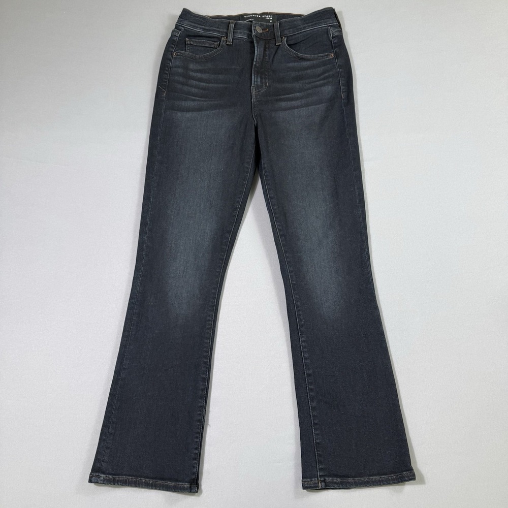 Veronica Beard Carly Kick Flare Jeans Womens 27x27 Blue High Rise‎ Dark Wash EUC